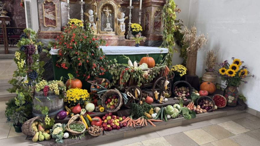 Erntedank – Ein Fest der Dankbarkeit für Groß und Klein 2 251005 Erntedank RN02 - Am Sonntag, 5. Oktober 2025 fand in der festlich geschmückten Kirche St. Joseph Tutzing der diesjährige Erntedankgottesdienst statt. Der reich bestückte Altar mit bunten Kürbissen, frischem Gemüse, duftendem Brot und leuchtenden Blumen war ein beeindruckender Blickfang und erinnerte an die Fülle der Erntezeit.