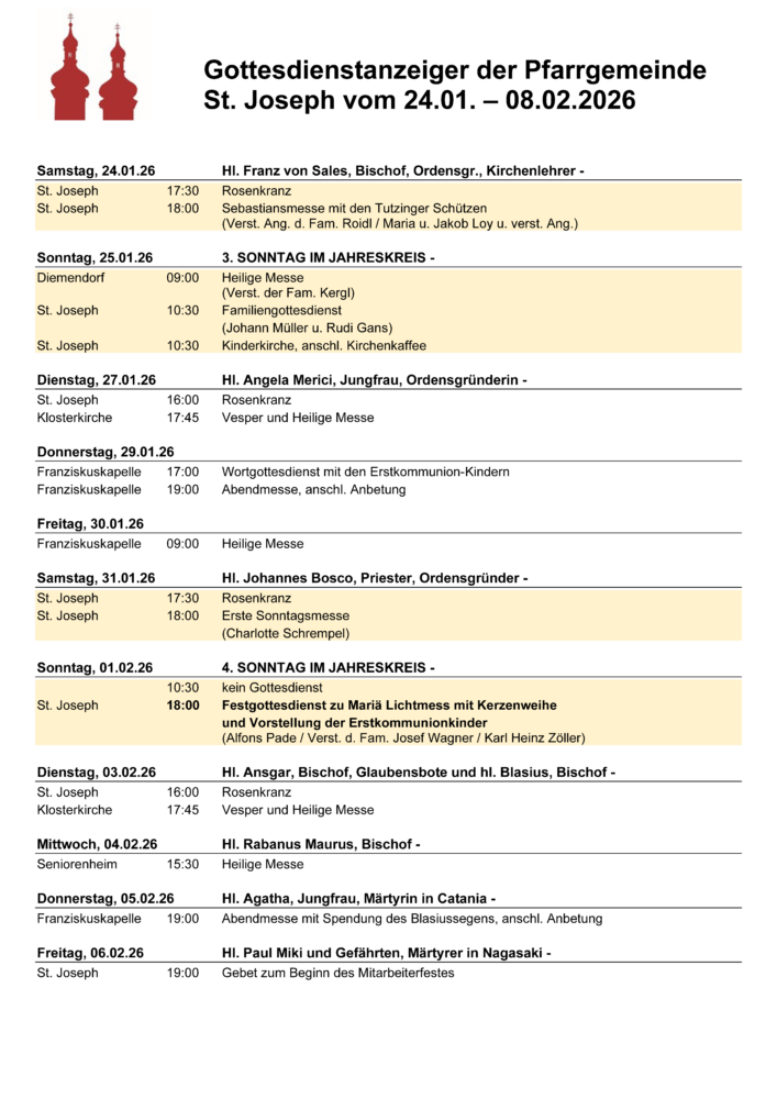 24.01 08.02.2026 Gottesdienstanzeiger Seite 1 - Veranstaltungen