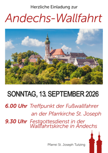 St Joseph Plakat Wallfahrt Andechs 2026 2LA - Veranstaltungen Aktuelle Artikel